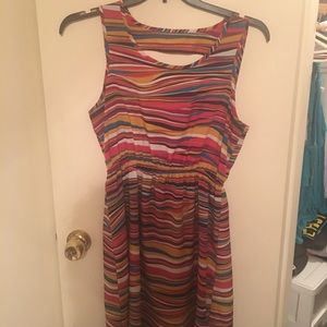 mini striped dress with cut out back